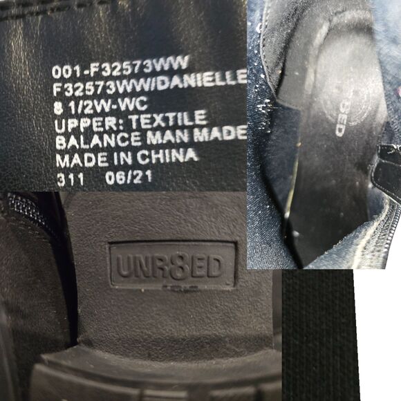 Unr8ed Black Danielle Wide Calf / Wide Width Tall Boots Size 8.5 - Picture 4 of 6